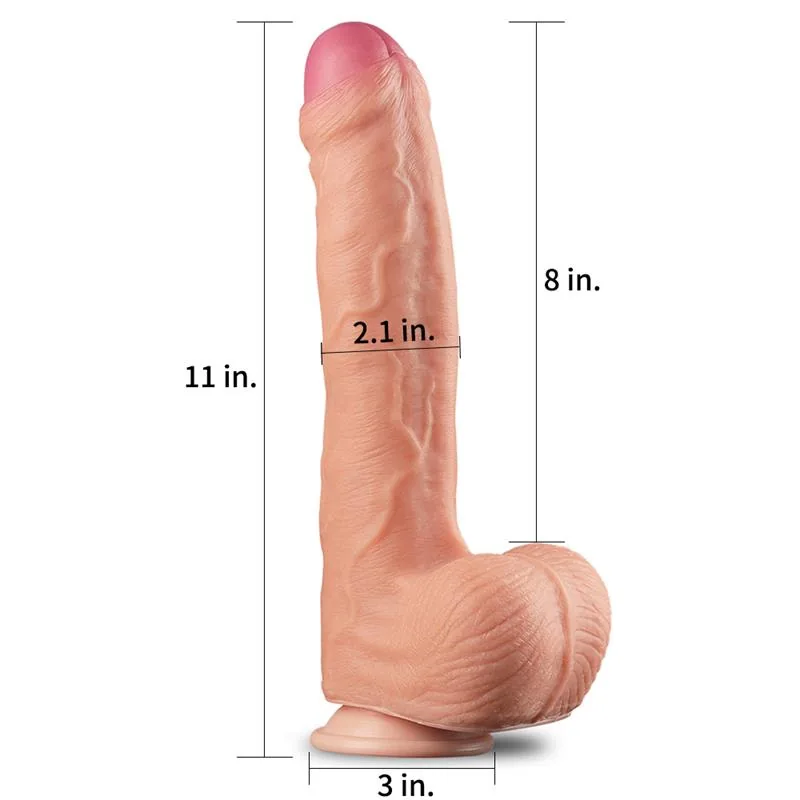 Dildo Realista Nature 11 em Silicone Platinum de Dupla Camada com Testículos 28 cm Lovetoy Natural — vista 2 de 3
