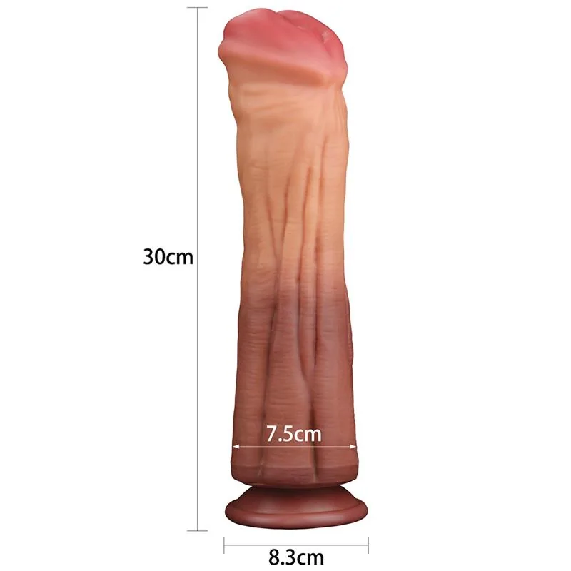 Dildo Realista Nature 12 em Silicone Platinum de Dupla Camada com Ventosa 30 cm Lovetoy — vista 2 de 3