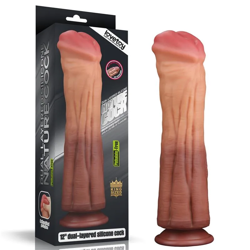 Dildo Realista Nature 12 em Silicone Platinum de Dupla Camada com Ventosa 30 cm Lovetoy — vista 3 de 3