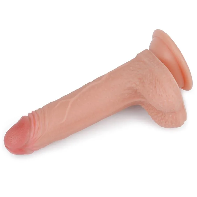 Dildo Realista Nature 7 em Silicone Líquido de Dupla Densidade com Testículos e Ventosa Lovetoy Natural — vista 2 de 9