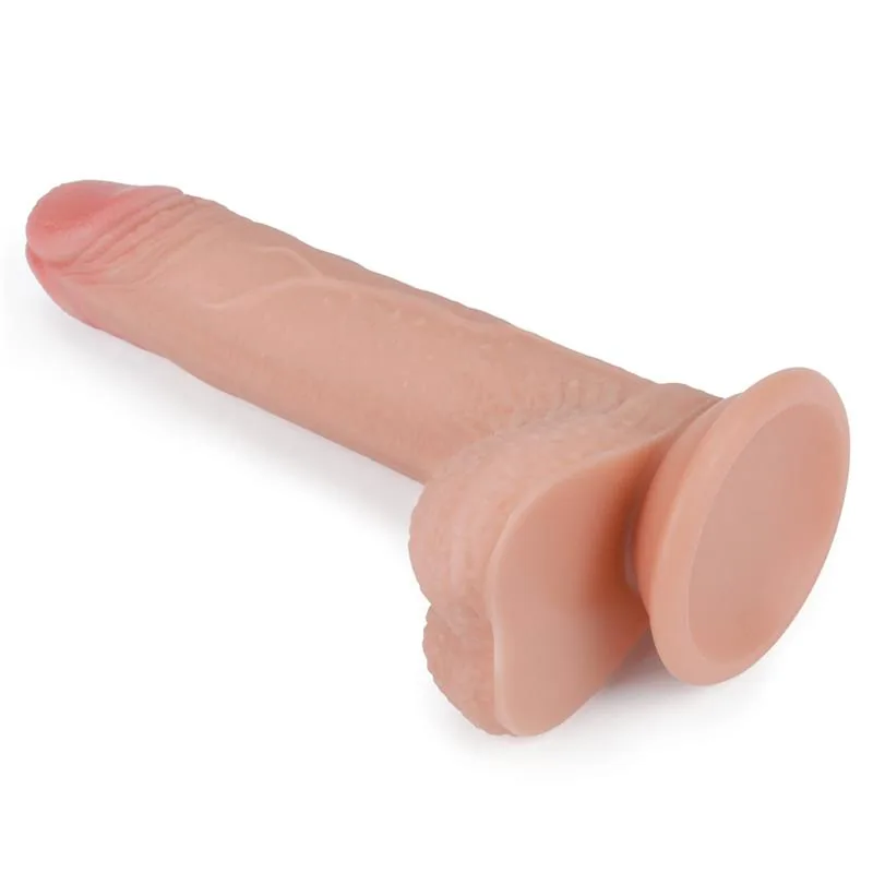 Dildo Realista Nature 7 em Silicone Líquido de Dupla Densidade com Testículos e Ventosa Lovetoy Natural — vista 3 de 9