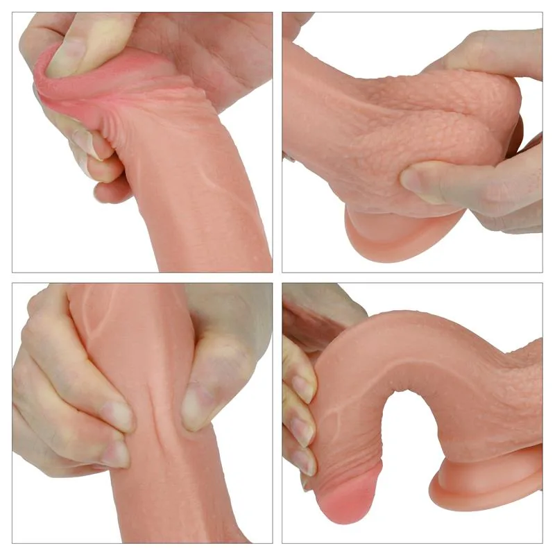 Dildo Realista Nature 7 em Silicone Líquido de Dupla Densidade com Testículos e Ventosa Lovetoy Natural — vista 7 de 9