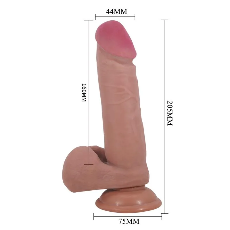 Dildo Realista com Pele Deslizante e Ventosa 20,5 cm Baile — vista 6 de 7