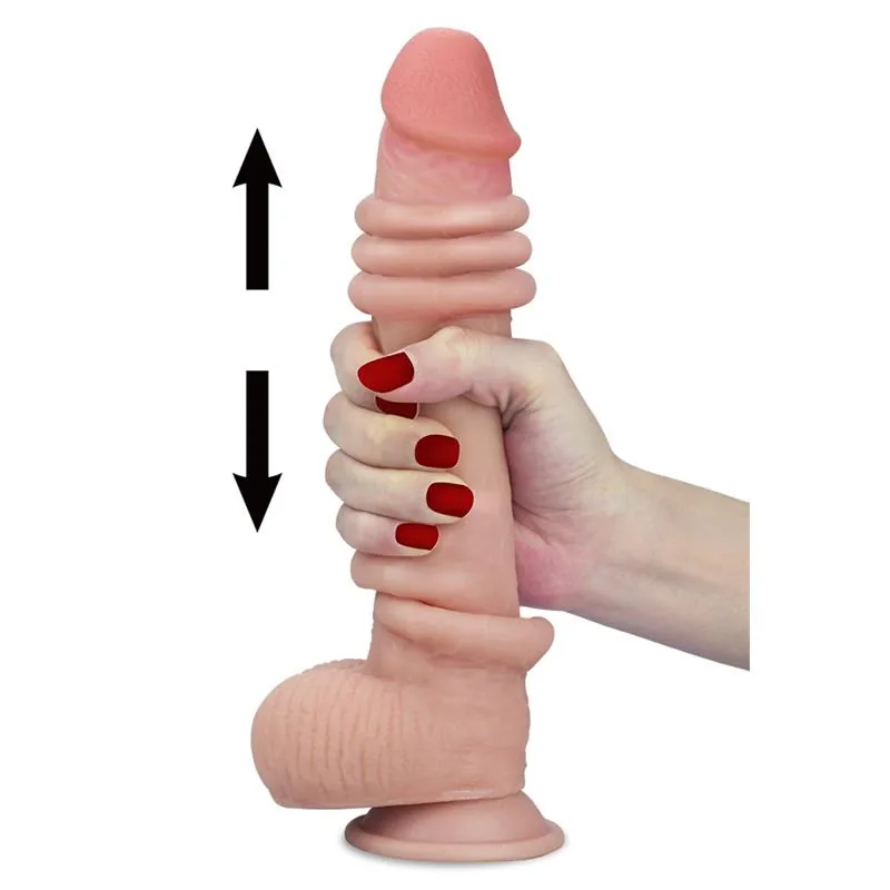 Dildo Realista com Pele Retrátil, Testículos e Ventosa Lovetoy