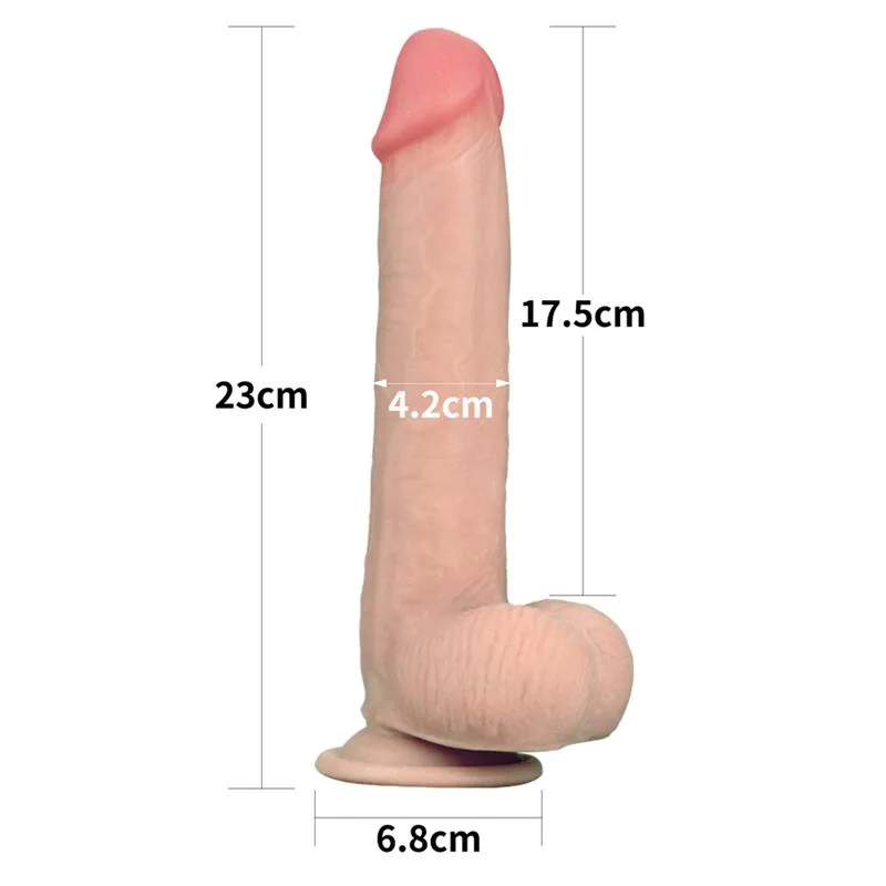 Dildo Realista com Pele Retrátil, Testículos e Ventosa Lovetoy — vista 8 de 9