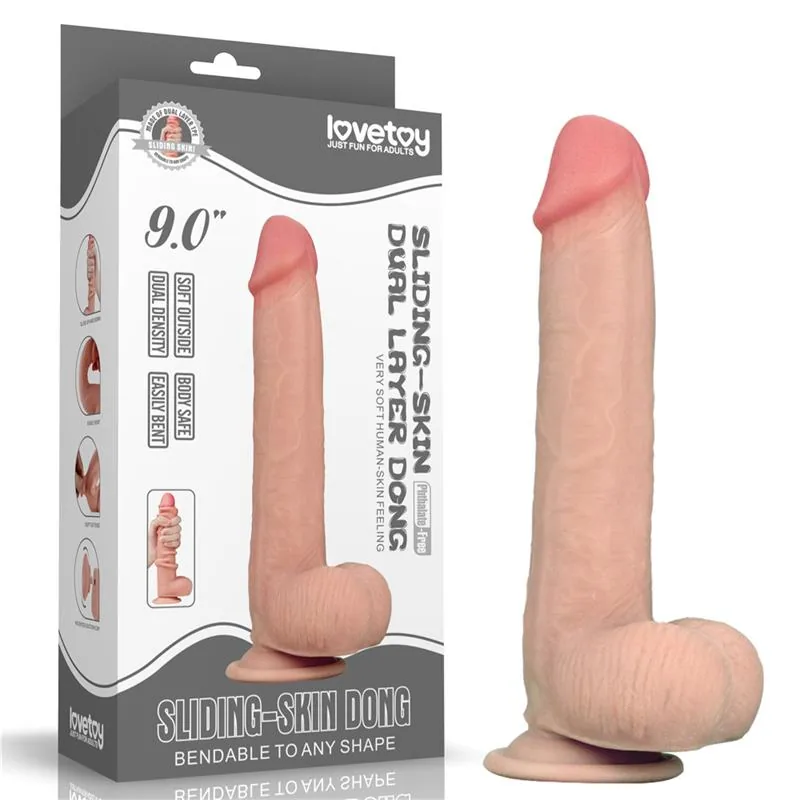 Dildo Realista com Pele Retrátil, Testículos e Ventosa Lovetoy — vista 9 de 9