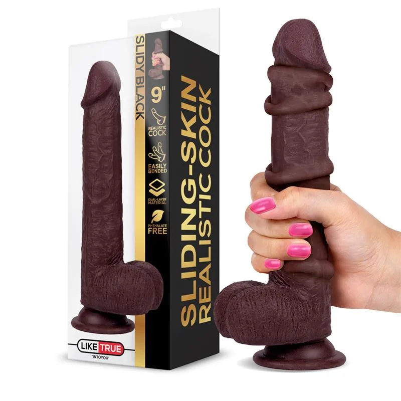 Slidy Dildo Realista Retrátil Orientável 23cm