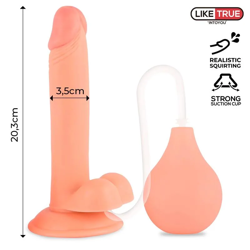 Dildo Realista Squirtz Ejaculador com Ventosa 20,3 cm LikeTrue — vista 5 de 5