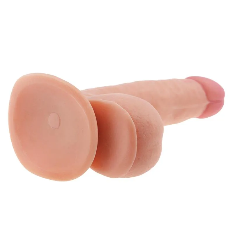 Dildo Realista The Ultra Soft Dude com Testículos 18 cm LoveToy — vista 3 de 6