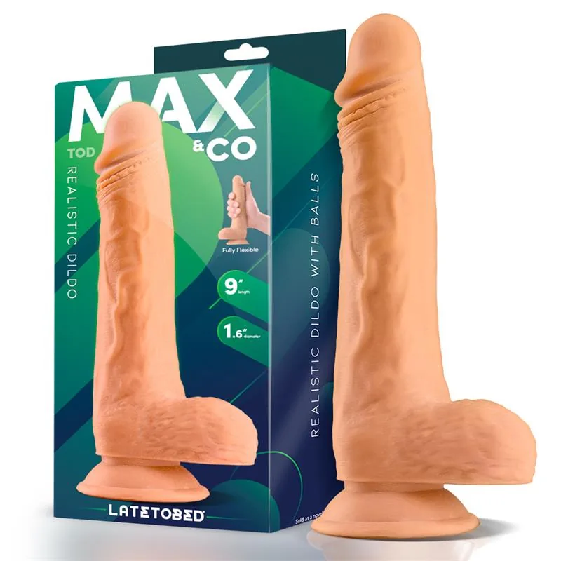 Tod Dildo Realista com Testículos 23 cm Max & Co