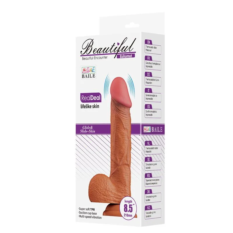 Dildo Realista com Vibração e Comando Bahamut 21,8 cm — vista 10 de 10