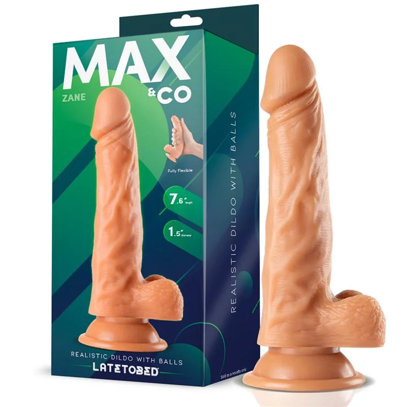 Zane Dildo Realista com Testículos 19,5 cm
