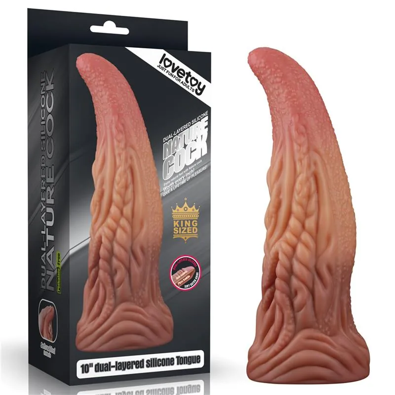 Dildo Silicone Língua Dupla Densidade 25 cm Lovetoy — vista 14 de 14