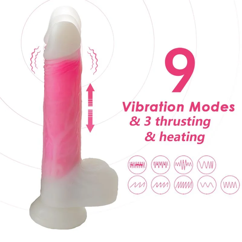 Dildo Urban Sky Dupla Camada com Vibração, Vaivém e Calor 21,5 cm — vista 3 de 8