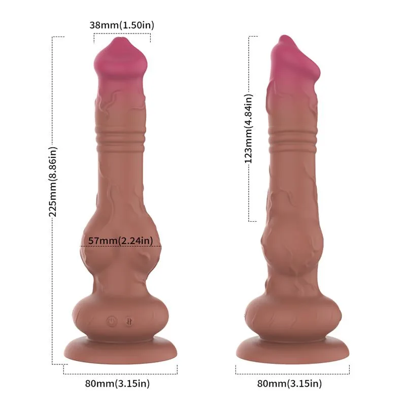 Dildo Vibração e Vaivém Semi Realista 22,5 cm — vista 8 de 8