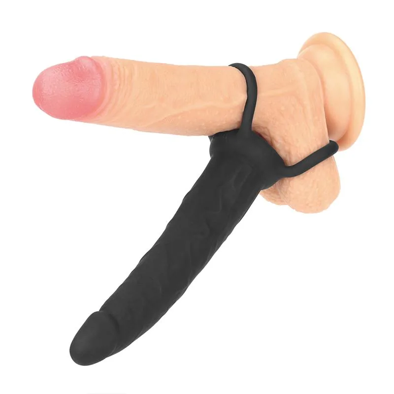 Dildo Anal com Duplo Anel Preto Lovetoy — vista 2 de 8