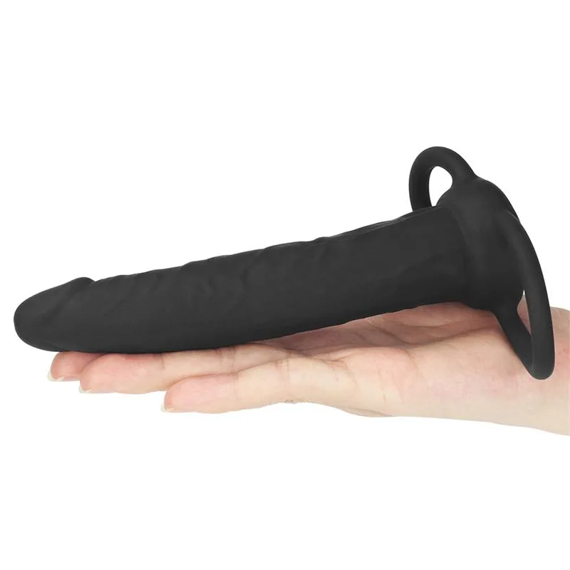 Dildo Anal com Duplo Anel Preto Lovetoy — vista 4 de 8