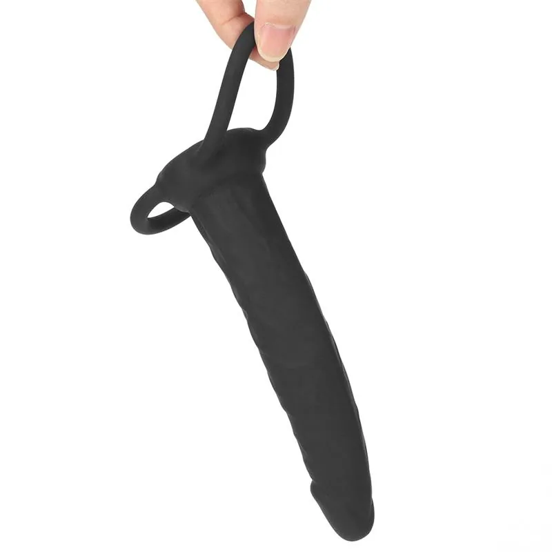 Dildo Anal com Duplo Anel Preto Lovetoy — vista 5 de 8