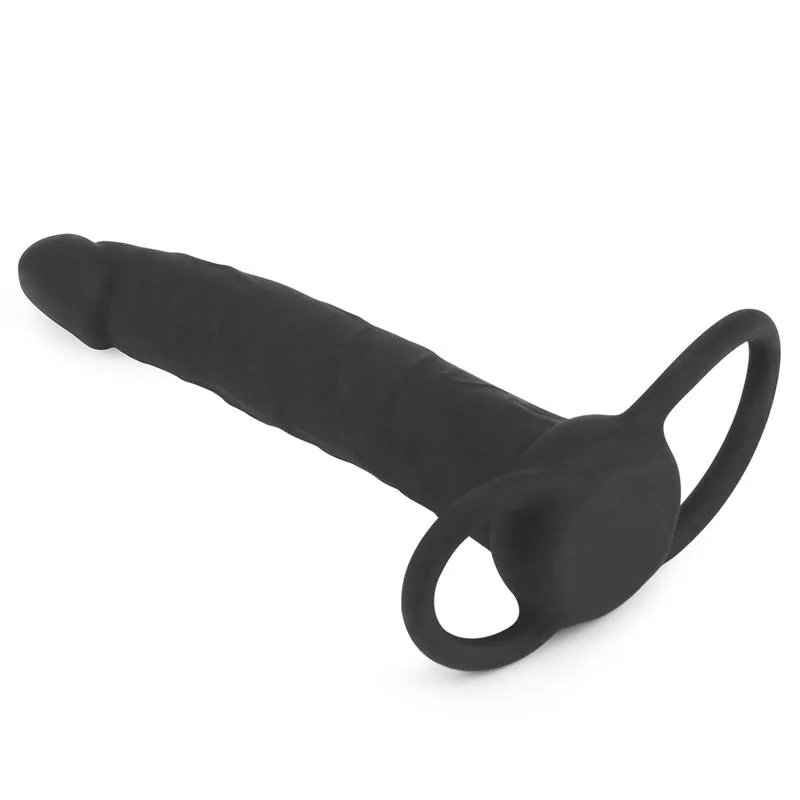 Dildo Anal com Duplo Anel Preto Lovetoy — vista 6 de 8