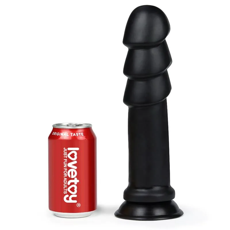 Dildo Anal com Relevos Ondulados Preto Lovetoy