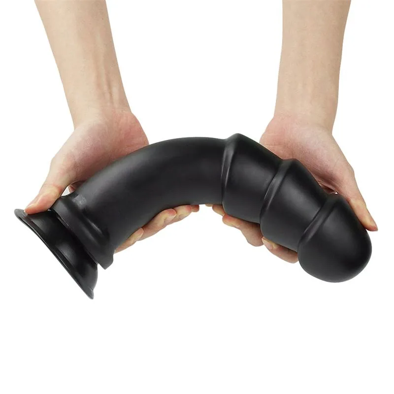 Dildo Anal com Relevos Ondulados Preto Lovetoy — vista 7 de 9
