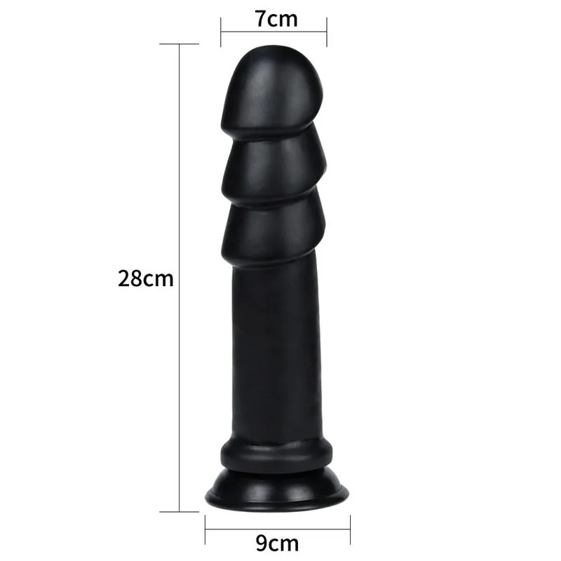 Dildo Anal com Relevos Ondulados Preto Lovetoy — vista 8 de 9