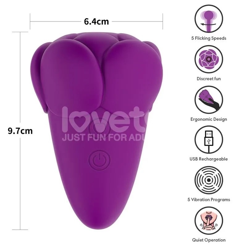 Estimulador de Clítoris Flicker com Flicking Lovetoy Roxo — vista 3 de 3