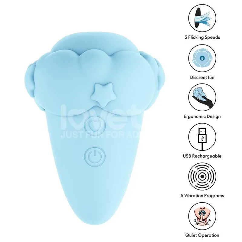 Estimulador de Clítoris Flicker com Flicking Azul Lovetoy — vista 2 de 3