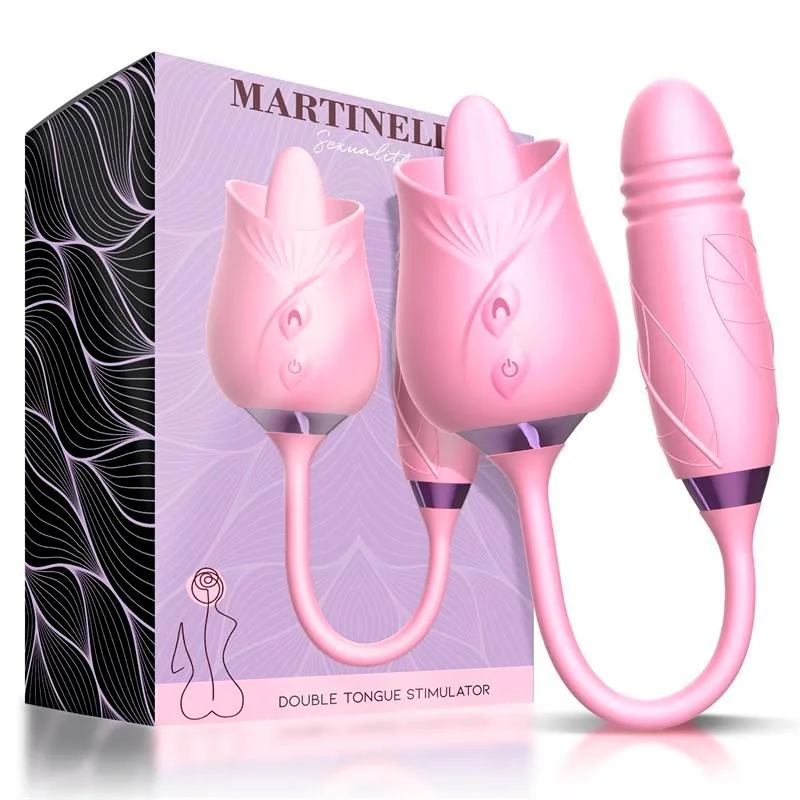 Estimulador de Clítoris Martinella com Língua e Ovo Vibrador com Vaivém