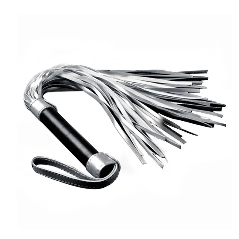 Flogger em Couro Sintético Lovetoy Prateado e Preto
