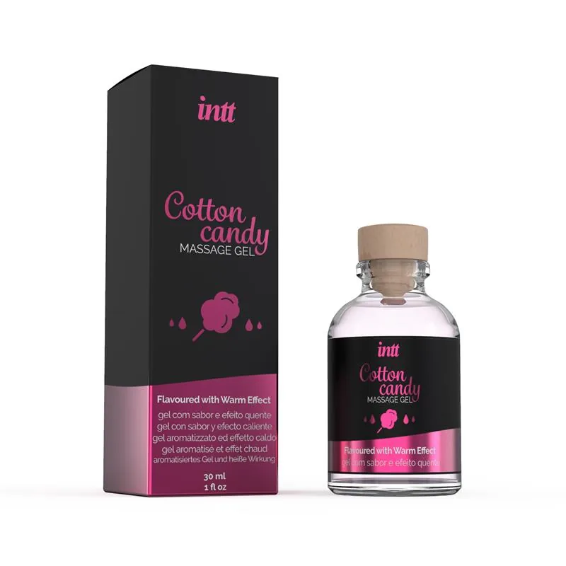 Gel de Massagem INTT Efeito Calor Sabor Algodão Doce 30 ml