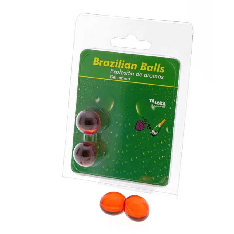 Kit de Massagem 2 Brazilian Balls Aroma Morango e Champanhe