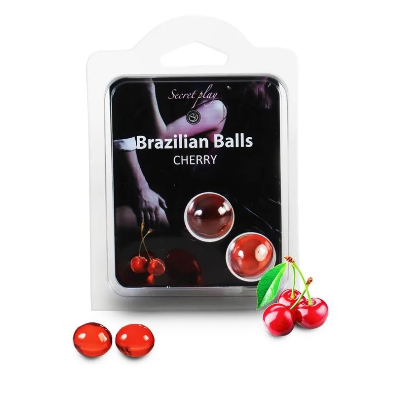 Kit de Massagem Secret Play Brazilian Balls Aroma Cereja 2 Bolas
