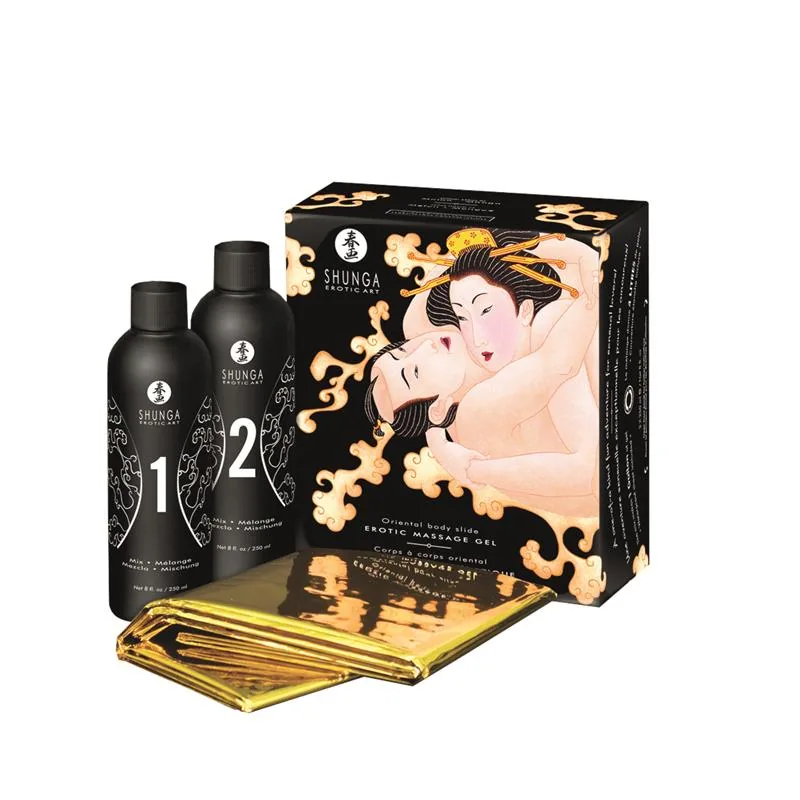 Kit de Massagem Shunga Gel Melão e Manga 765 gr