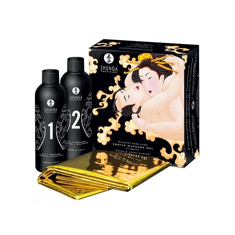 Kit de Massagem Shunga Gel Vinho Espumante 765 gr