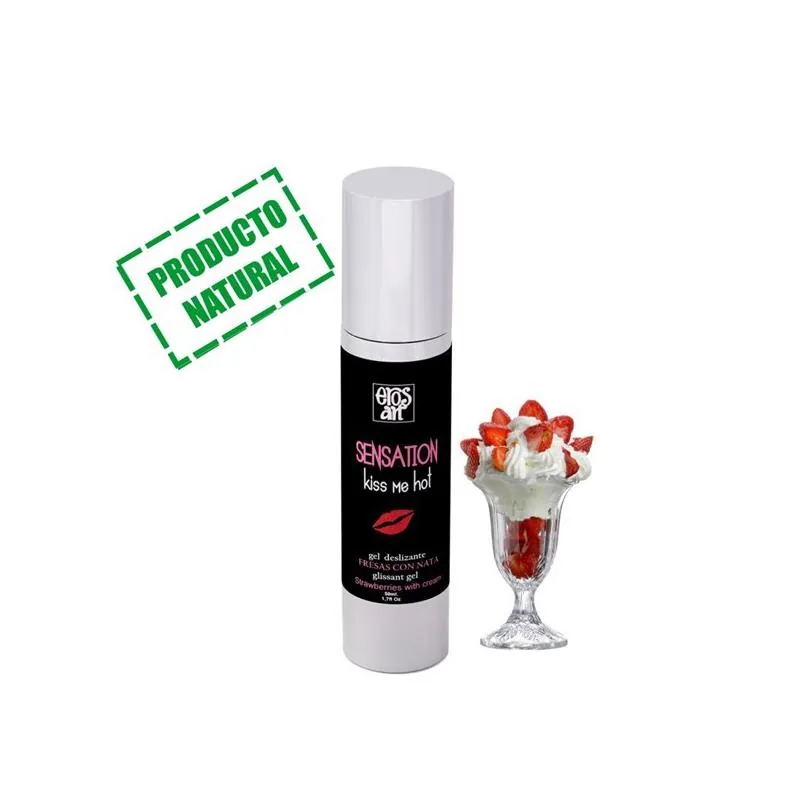 Lubrificante de Água Sabor Morango com Natas Efeito Calor 50 ml Erosart