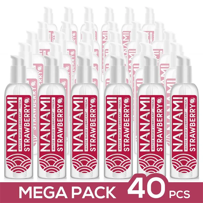 Lubrificante de Água Sabor Morango 150 ml Pack de 40 Nanami