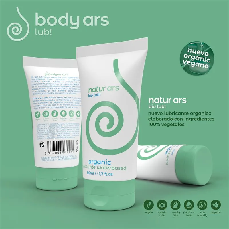 Lubrificante Orgânico Vegano de Água 50 ml Body Ars — vista 2 de 2