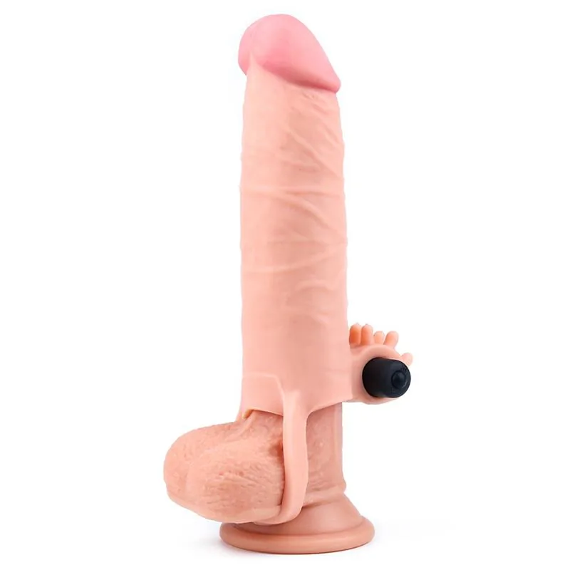 Manga Peniana com Vibração Pleasure X Tender LV1061-F Lovetoy 17,5 cm Natural — vista 4 de 6