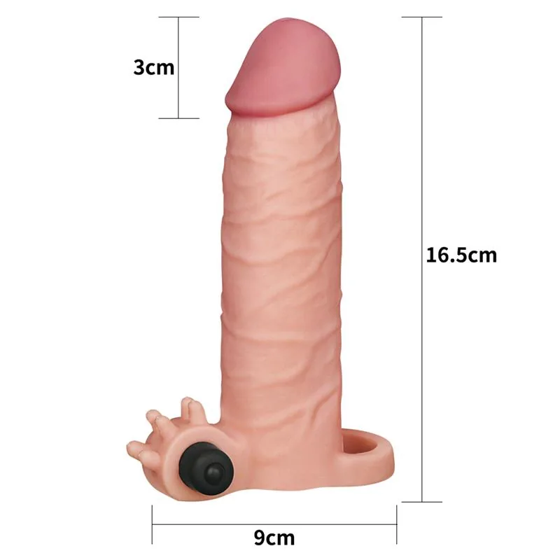 Manga Peniana com Vibração Pleasure X Tender LV1061-F Lovetoy 17,5 cm Natural — vista 5 de 6