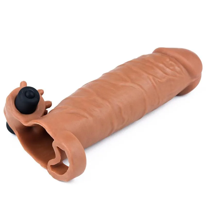 Manga Peniana com Vibração Pleasure X Tender LV1061 Lovetoy 17,5 cm Castanha — vista 2 de 6