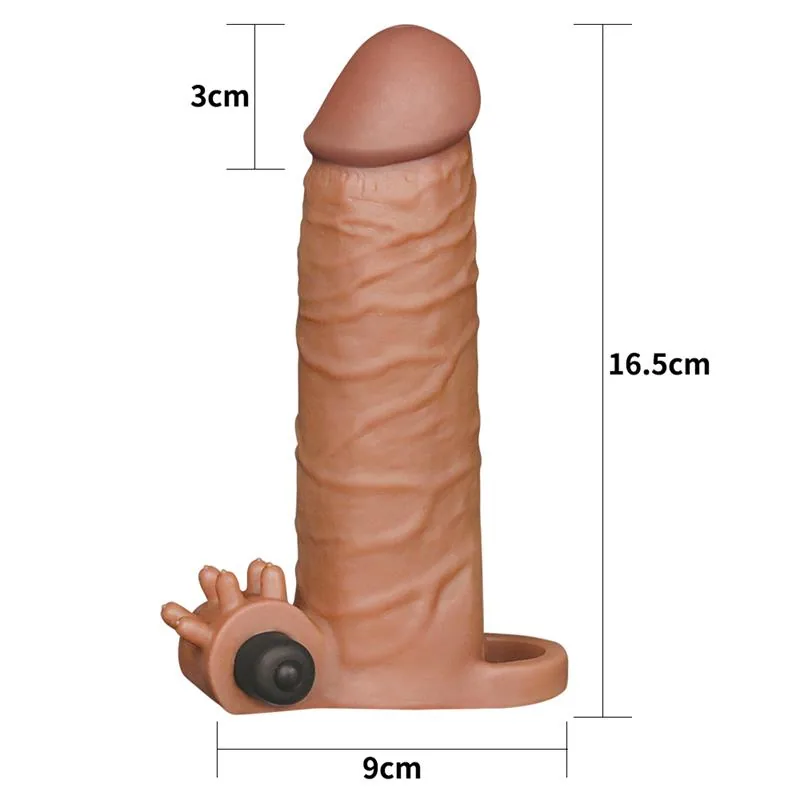 Manga Peniana com Vibração Pleasure X Tender LV1061 Lovetoy 17,5 cm Castanha — vista 5 de 6