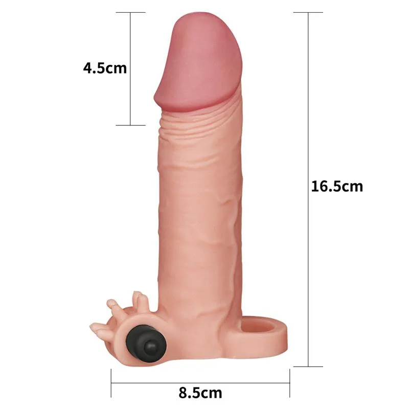 Manga Peniana com Vibração Pleasure X Tender LV1062-F Lovetoy 17,5 cm Natural — vista 5 de 6