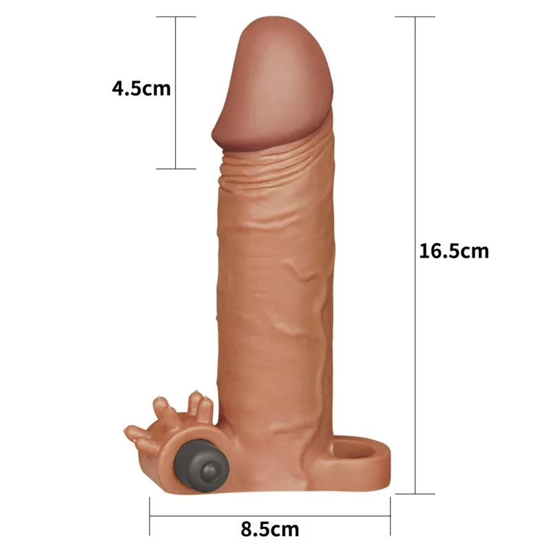 Manga Peniana com Vibração Pleasure X Tender LV1062 Lovetoy 17,5 cm Castanha — vista 5 de 6