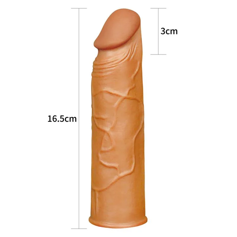 Manga Peniana Pleasure X Tender LV1050 Lovetoy 17 cm Castanha — vista 5 de 6