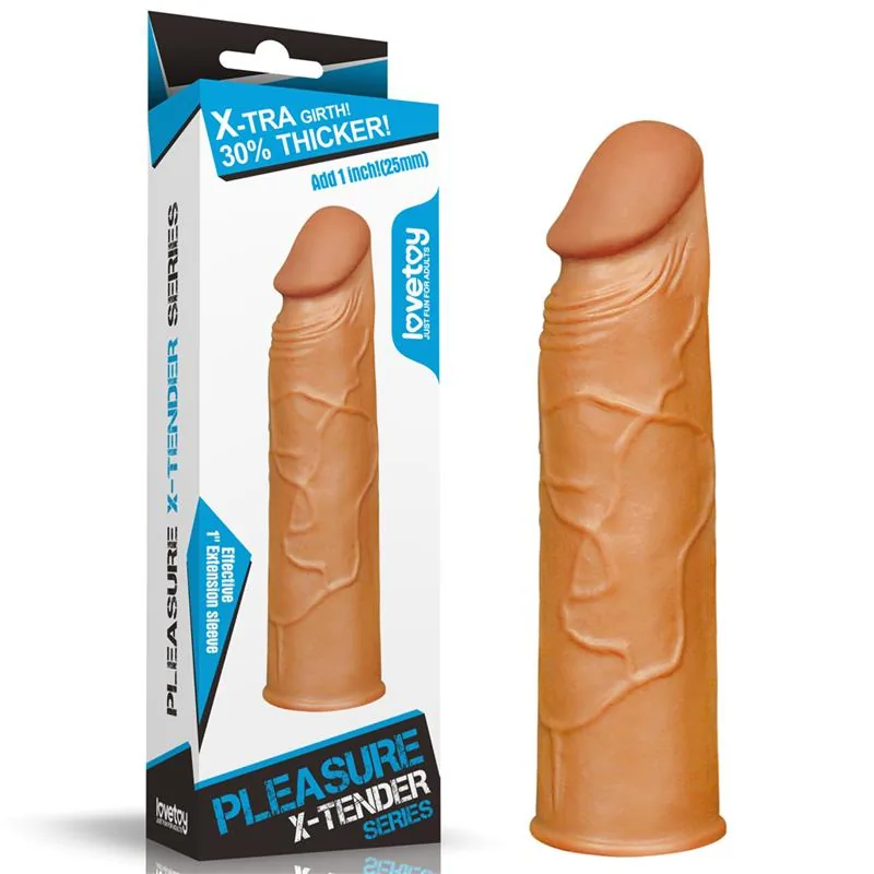 Manga Peniana Pleasure X Tender LV1050 Lovetoy 17 cm Castanha — vista 6 de 6