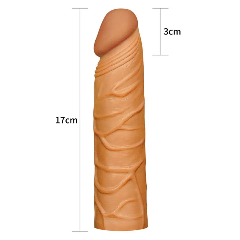 Manga Peniana Pleasure X Tender LV1051 Lovetoy 17 cm Castanha — vista 5 de 6