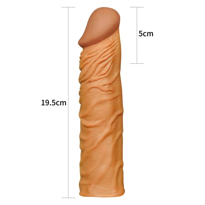 Manga Peniana Pleasure X Tender LV1052 Lovetoy 18,5 cm Castanha — vista 5 de 6