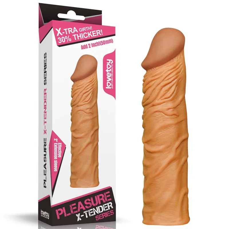 Manga Peniana Pleasure X Tender LV1052 Lovetoy 18,5 cm Castanha — vista 6 de 6