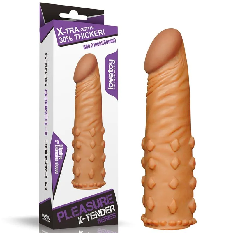 Manga Peniana Pleasure X Tender LV1054 Lovetoy 18 cm Castanha — vista 6 de 6